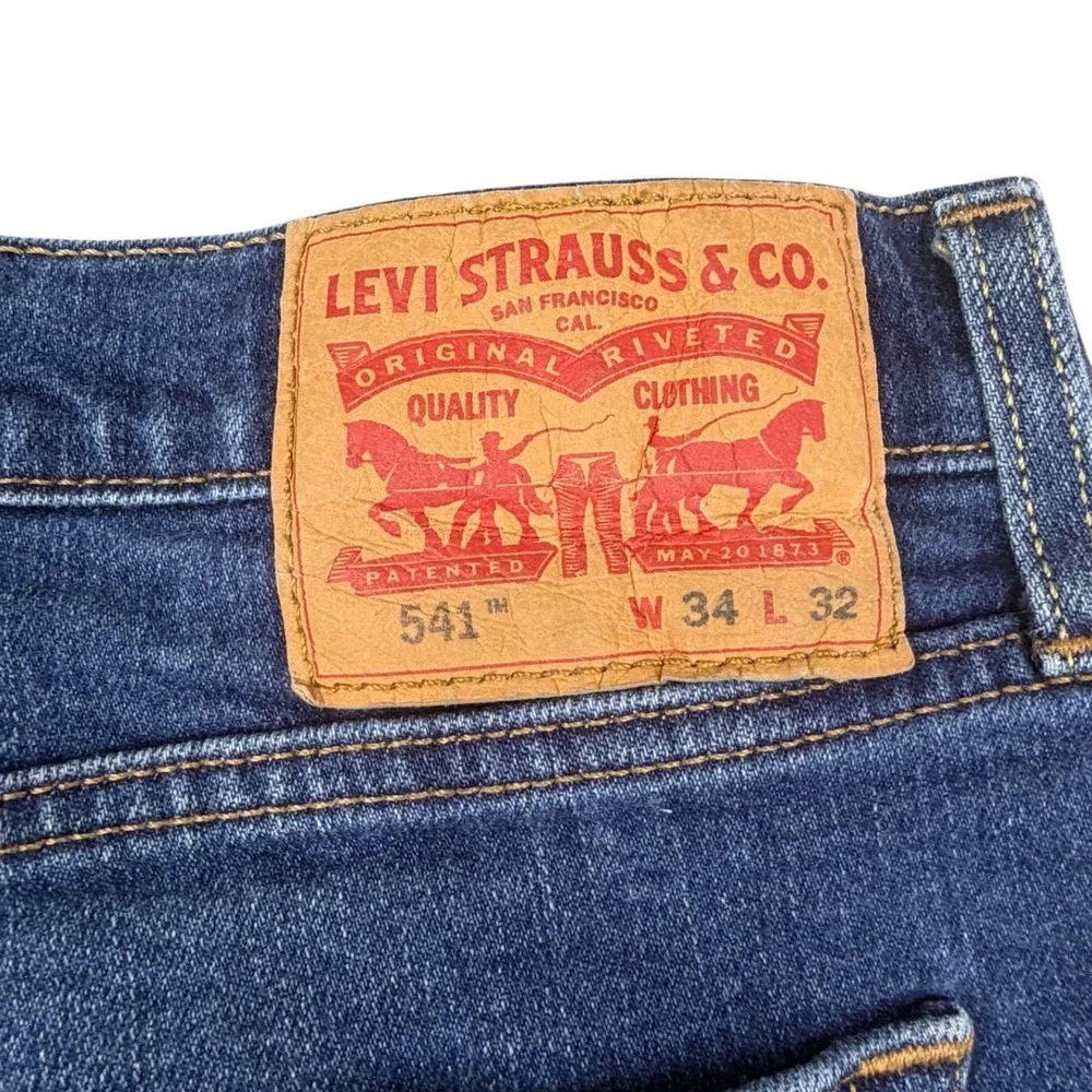 Levis‎ 541 Athletic Taper Mens Blue Jeans Denim Medium Wash 34x32* READ